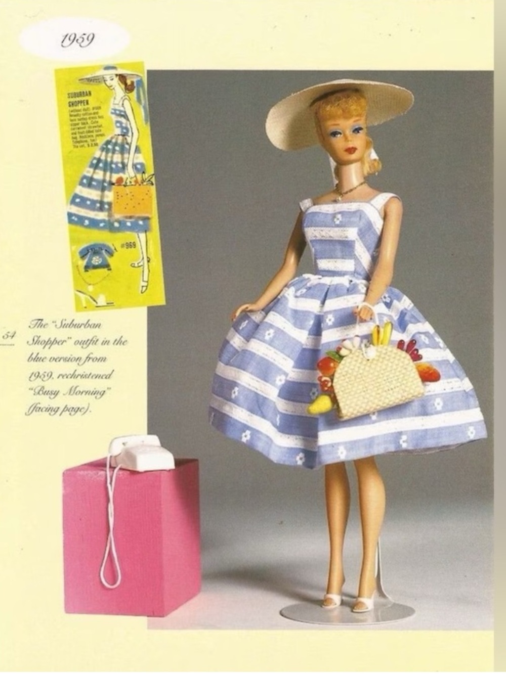 Barbie™ X Unique Vintage Blue & White Suburban Shopper 1959 Retro Sundress Sz 16 - Picture 12 of 12